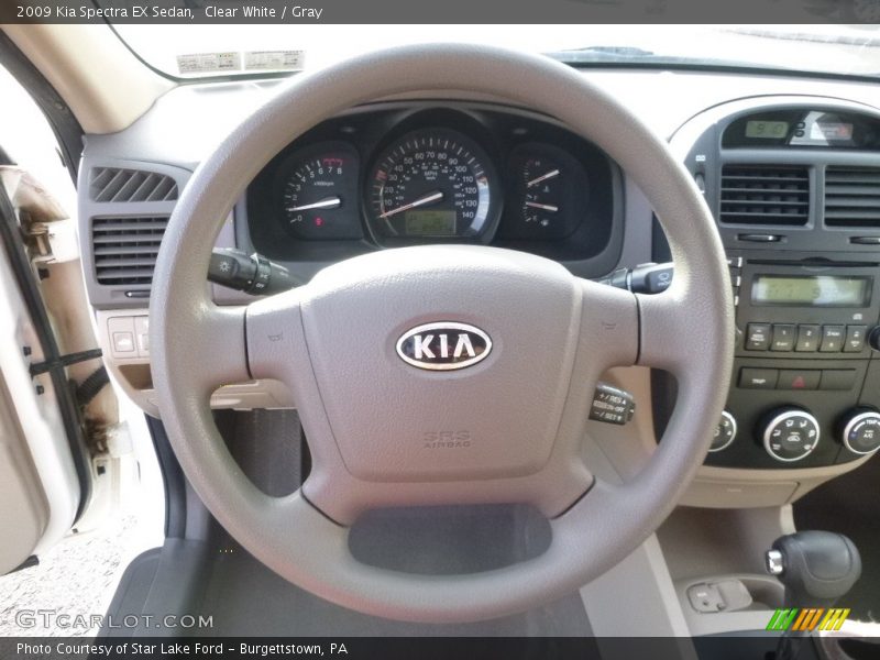 Clear White / Gray 2009 Kia Spectra EX Sedan