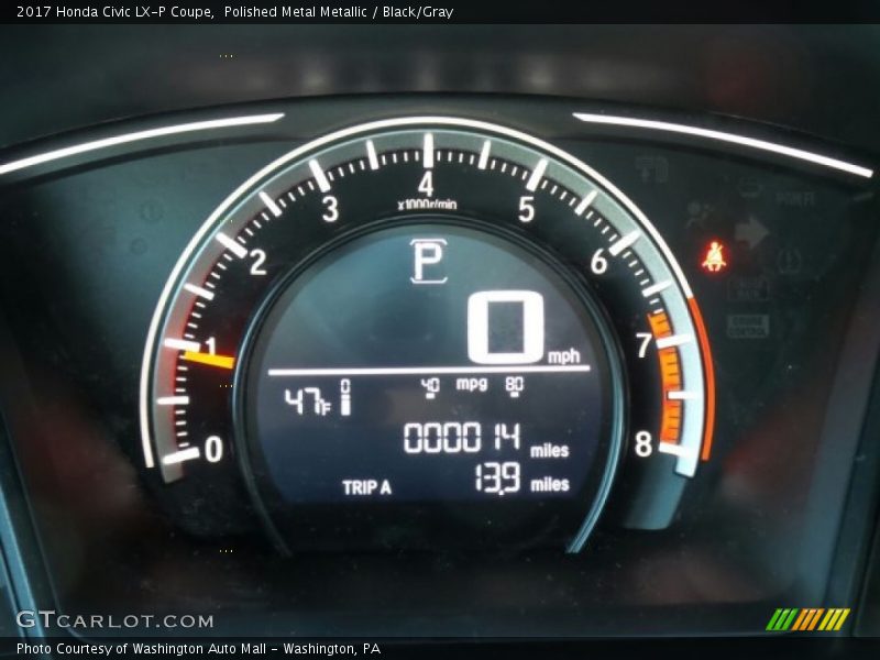 Polished Metal Metallic / Black/Gray 2017 Honda Civic LX-P Coupe