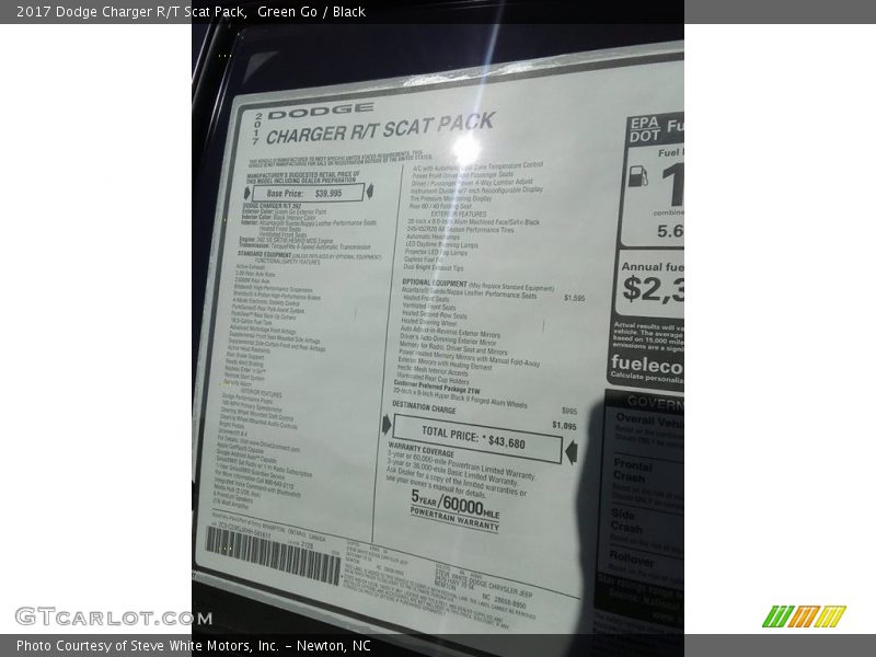 Green Go / Black 2017 Dodge Charger R/T Scat Pack