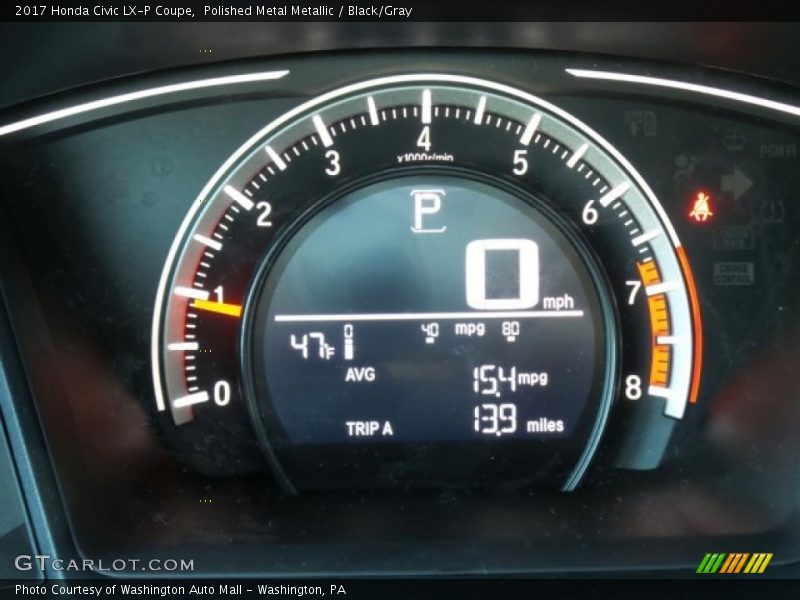 Polished Metal Metallic / Black/Gray 2017 Honda Civic LX-P Coupe