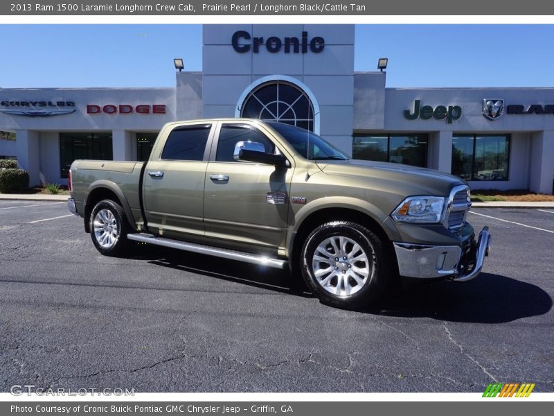 Prairie Pearl / Longhorn Black/Cattle Tan 2013 Ram 1500 Laramie Longhorn Crew Cab