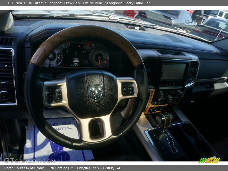 Prairie Pearl / Longhorn Black/Cattle Tan 2013 Ram 1500 Laramie Longhorn Crew Cab