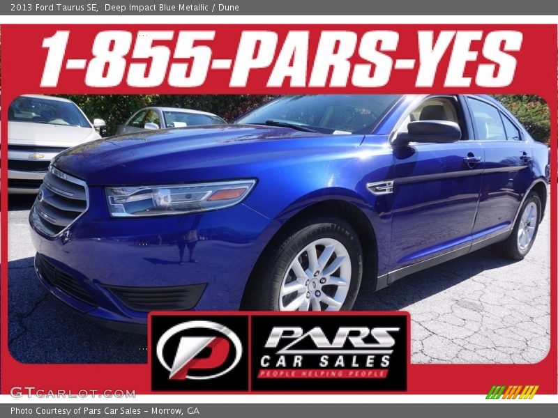 Deep Impact Blue Metallic / Dune 2013 Ford Taurus SE