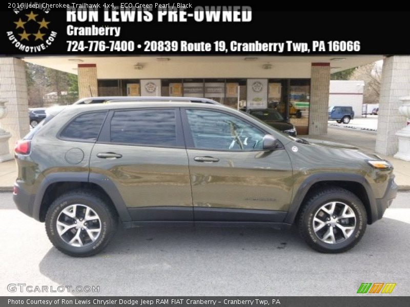 ECO Green Pearl / Black 2016 Jeep Cherokee Trailhawk 4x4