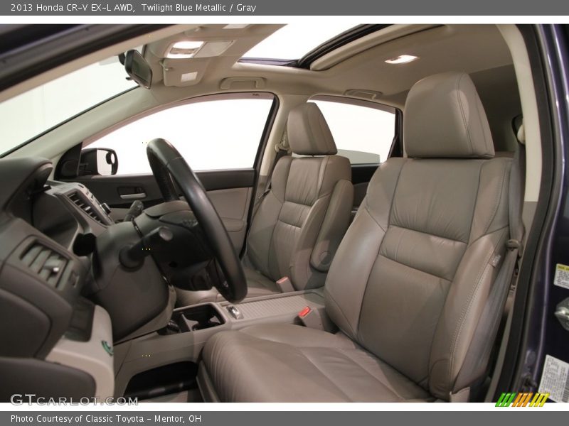Twilight Blue Metallic / Gray 2013 Honda CR-V EX-L AWD