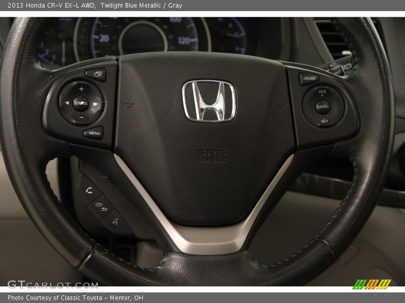 Twilight Blue Metallic / Gray 2013 Honda CR-V EX-L AWD