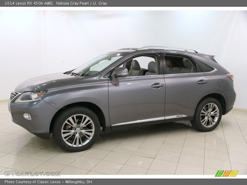 Nebula Gray Pearl / Lt. Gray 2014 Lexus RX 450h AWD