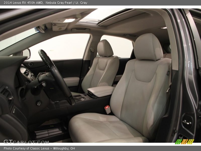 Nebula Gray Pearl / Lt. Gray 2014 Lexus RX 450h AWD