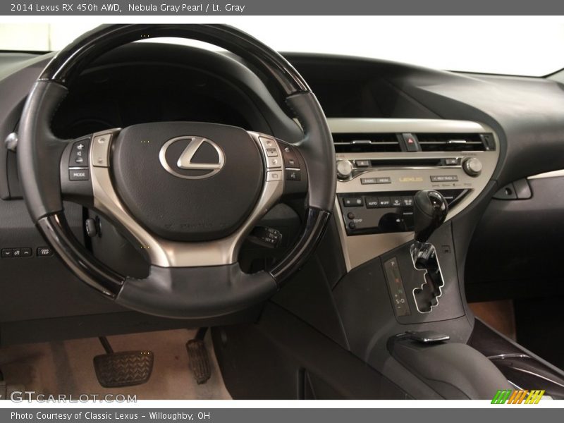Nebula Gray Pearl / Lt. Gray 2014 Lexus RX 450h AWD