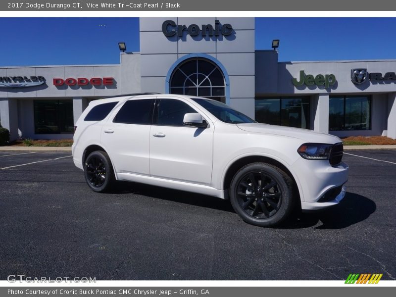 Vice White Tri-Coat Pearl / Black 2017 Dodge Durango GT