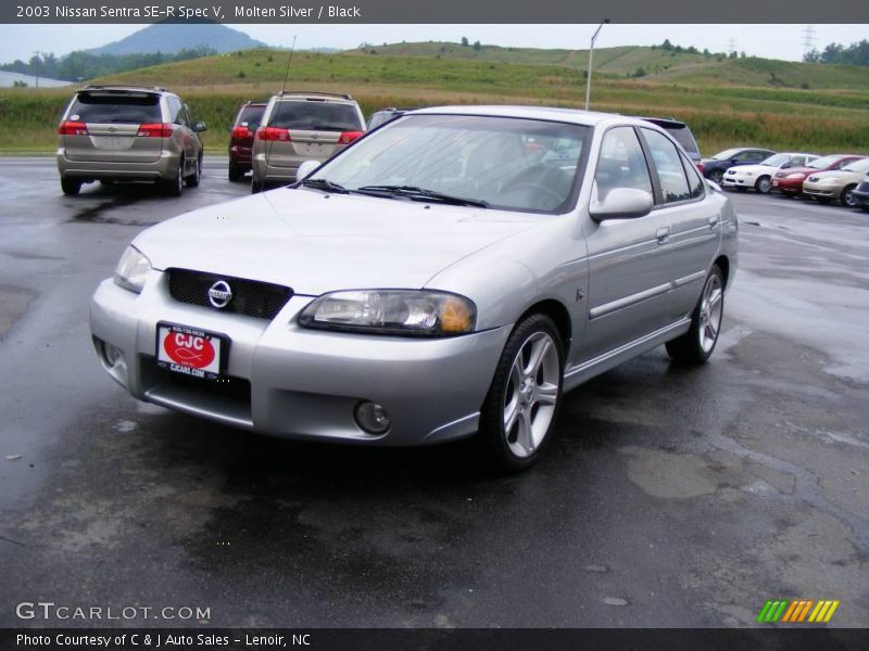 Molten Silver / Black 2003 Nissan Sentra SE-R Spec V
