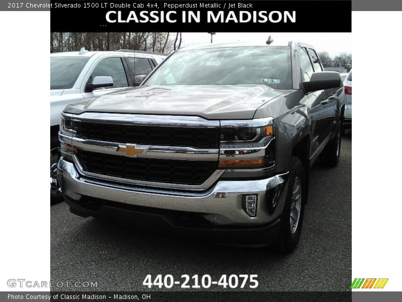 Pepperdust Metallic / Jet Black 2017 Chevrolet Silverado 1500 LT Double Cab 4x4