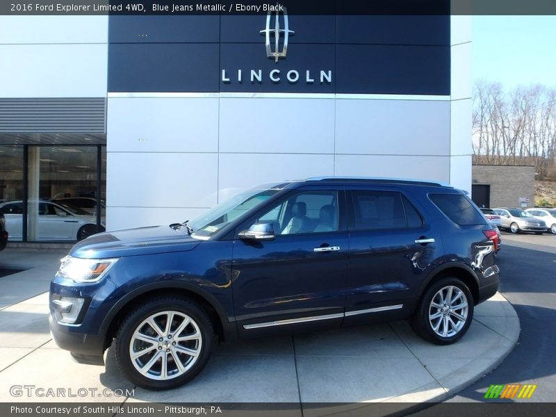 Blue Jeans Metallic / Ebony Black 2016 Ford Explorer Limited 4WD