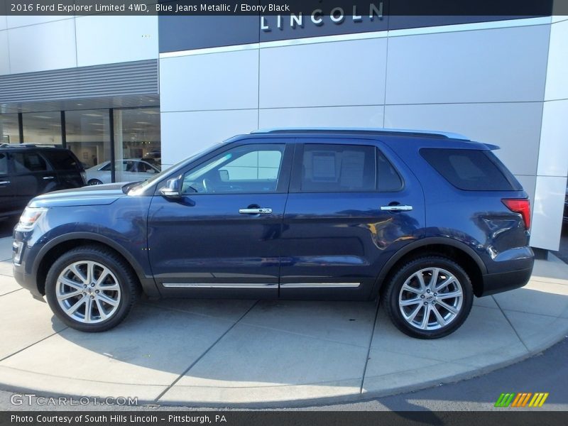 Blue Jeans Metallic / Ebony Black 2016 Ford Explorer Limited 4WD
