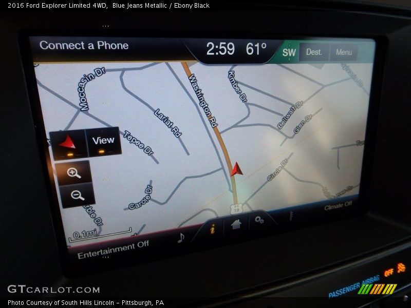 Blue Jeans Metallic / Ebony Black 2016 Ford Explorer Limited 4WD
