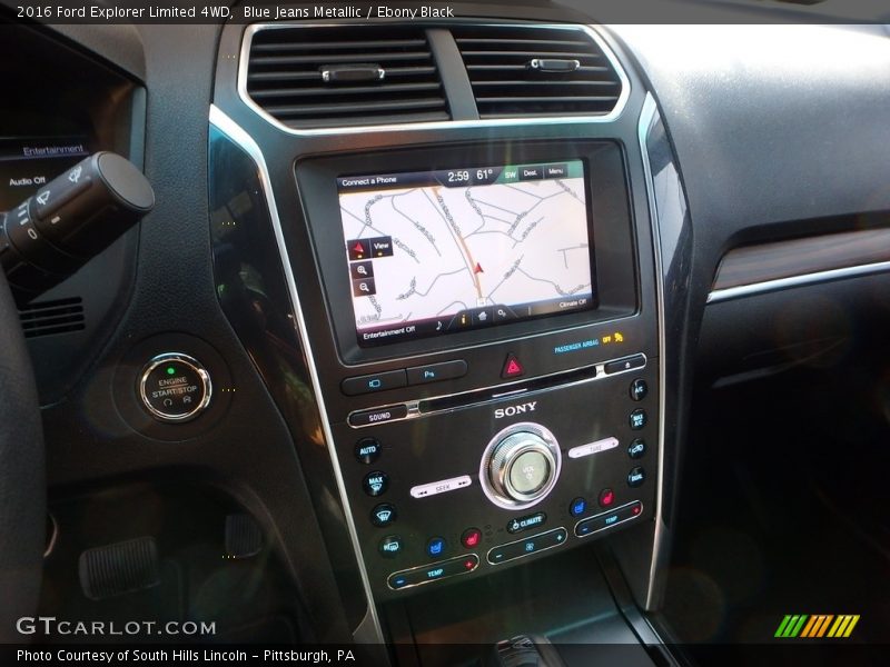 Blue Jeans Metallic / Ebony Black 2016 Ford Explorer Limited 4WD