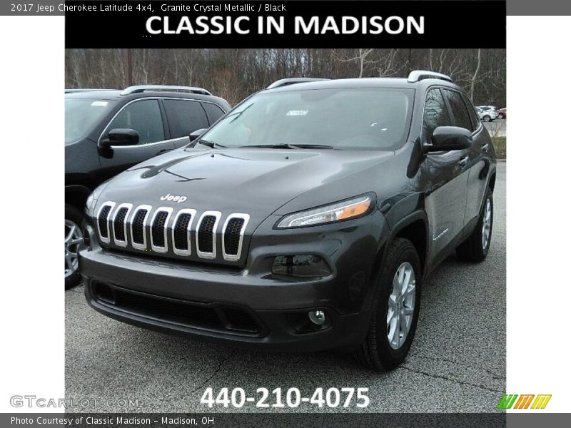 Granite Crystal Metallic / Black 2017 Jeep Cherokee Latitude 4x4