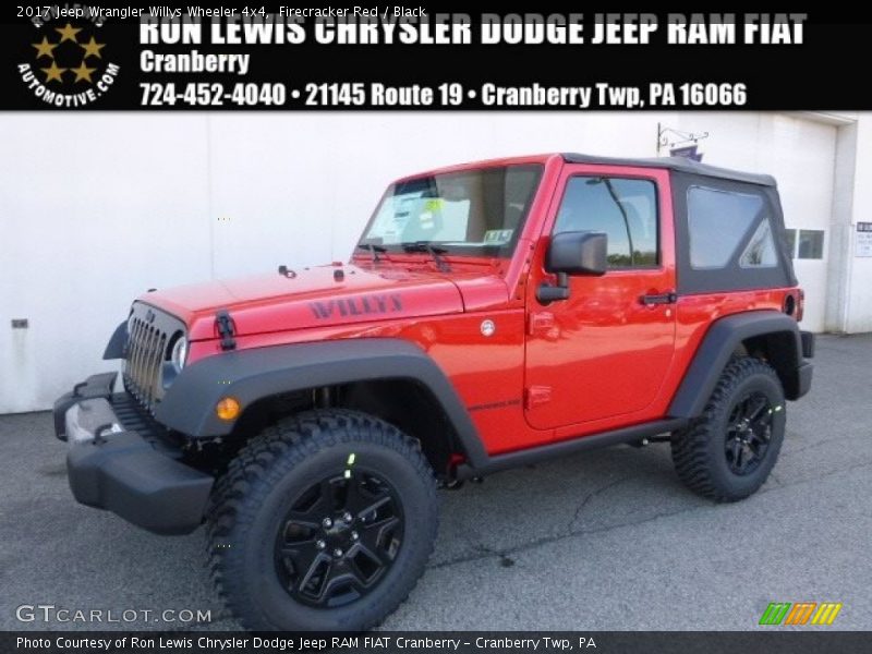 Firecracker Red / Black 2017 Jeep Wrangler Willys Wheeler 4x4