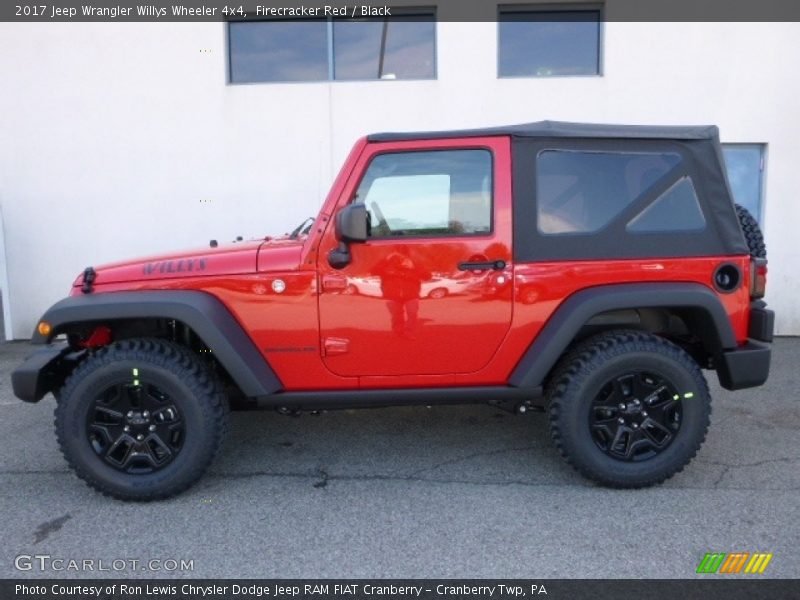 Firecracker Red / Black 2017 Jeep Wrangler Willys Wheeler 4x4