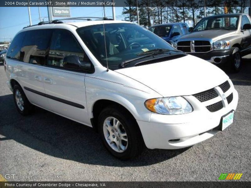 Stone White / Medium Slate Gray 2004 Dodge Caravan SXT