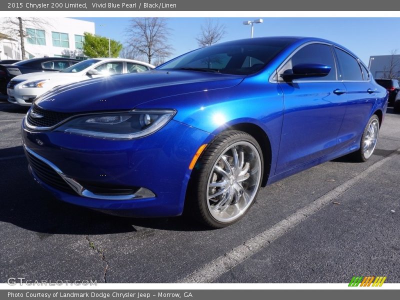 Vivid Blue Pearl / Black/Linen 2015 Chrysler 200 Limited