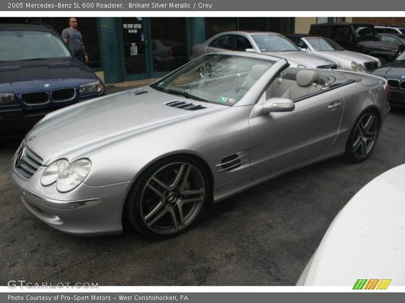 Brilliant Silver Metallic / Grey 2005 Mercedes-Benz SL 600 Roadster