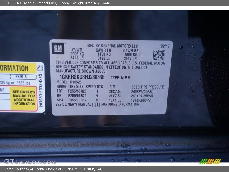 Ebony Twilight Metallic / Ebony 2017 GMC Acadia Limited FWD