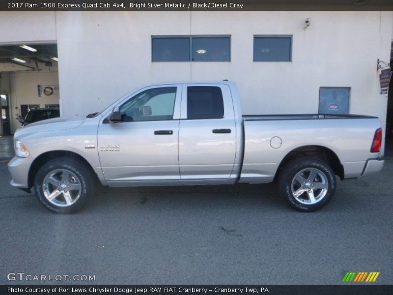 Bright Silver Metallic / Black/Diesel Gray 2017 Ram 1500 Express Quad Cab 4x4