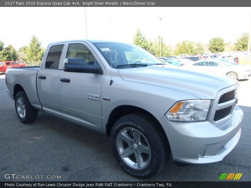 Bright Silver Metallic / Black/Diesel Gray 2017 Ram 1500 Express Quad Cab 4x4