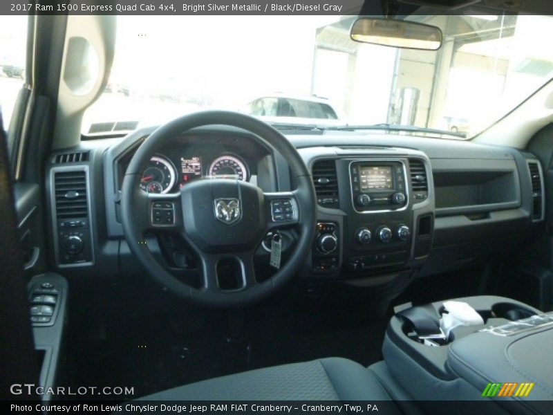 Bright Silver Metallic / Black/Diesel Gray 2017 Ram 1500 Express Quad Cab 4x4