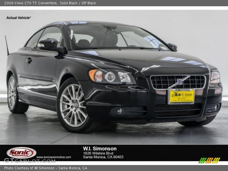 Solid Black / Off Black 2009 Volvo C70 T5 Convertible