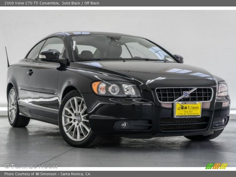 Solid Black / Off Black 2009 Volvo C70 T5 Convertible