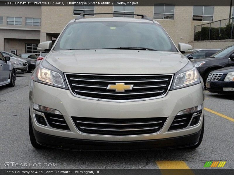 Champagne Silver Metallic / Ebony/Mojave 2013 Chevrolet Traverse LTZ AWD