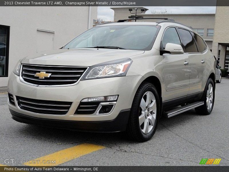 Champagne Silver Metallic / Ebony/Mojave 2013 Chevrolet Traverse LTZ AWD