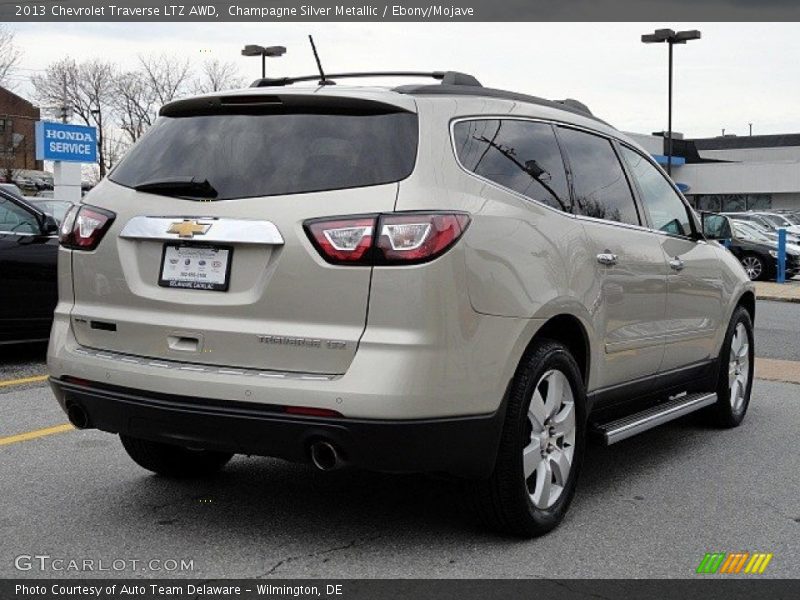 Champagne Silver Metallic / Ebony/Mojave 2013 Chevrolet Traverse LTZ AWD