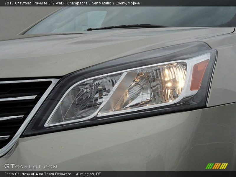 Champagne Silver Metallic / Ebony/Mojave 2013 Chevrolet Traverse LTZ AWD