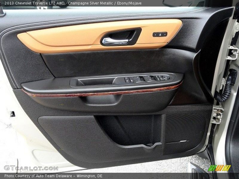 Champagne Silver Metallic / Ebony/Mojave 2013 Chevrolet Traverse LTZ AWD