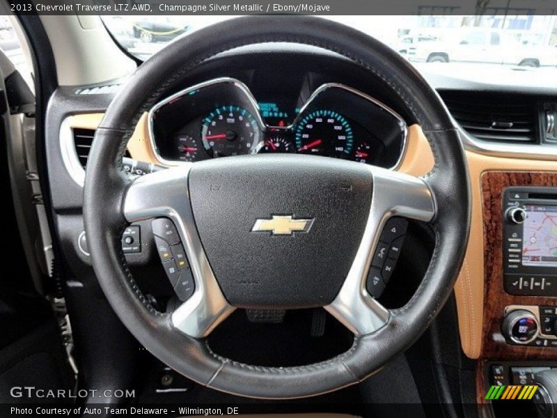 Champagne Silver Metallic / Ebony/Mojave 2013 Chevrolet Traverse LTZ AWD