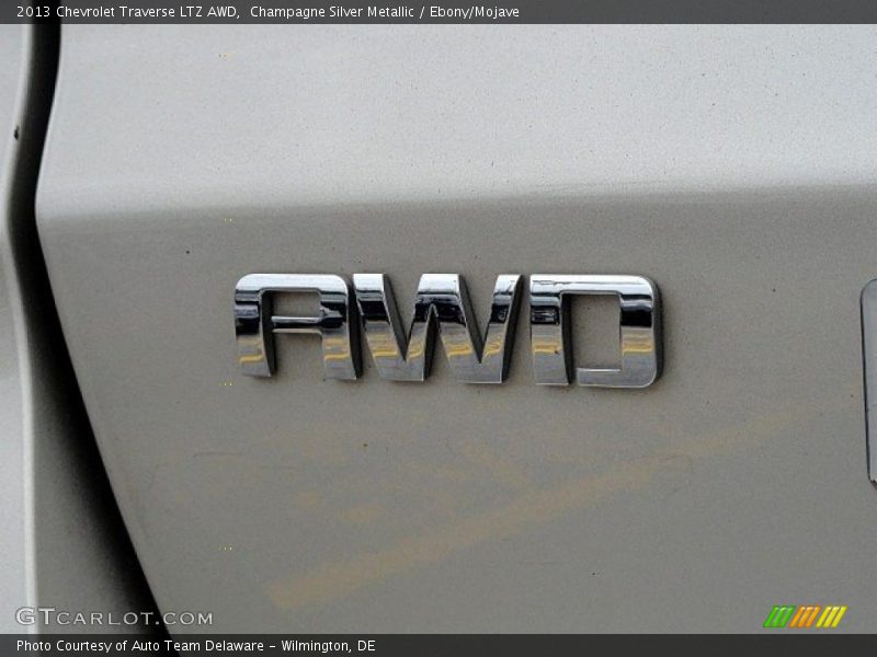 Champagne Silver Metallic / Ebony/Mojave 2013 Chevrolet Traverse LTZ AWD