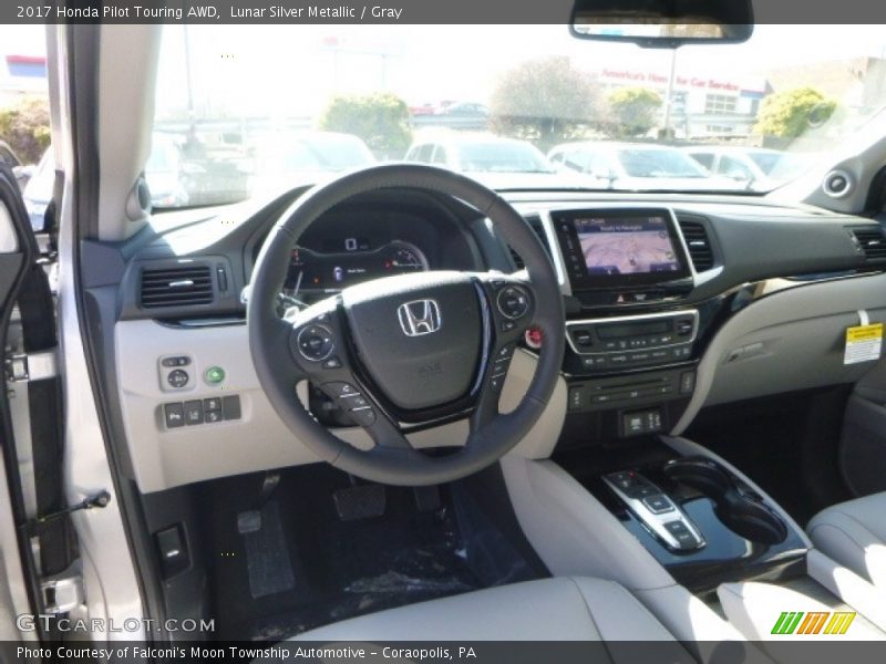 Lunar Silver Metallic / Gray 2017 Honda Pilot Touring AWD