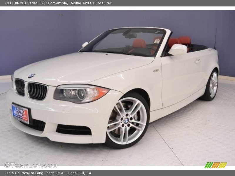 Alpine White / Coral Red 2013 BMW 1 Series 135i Convertible