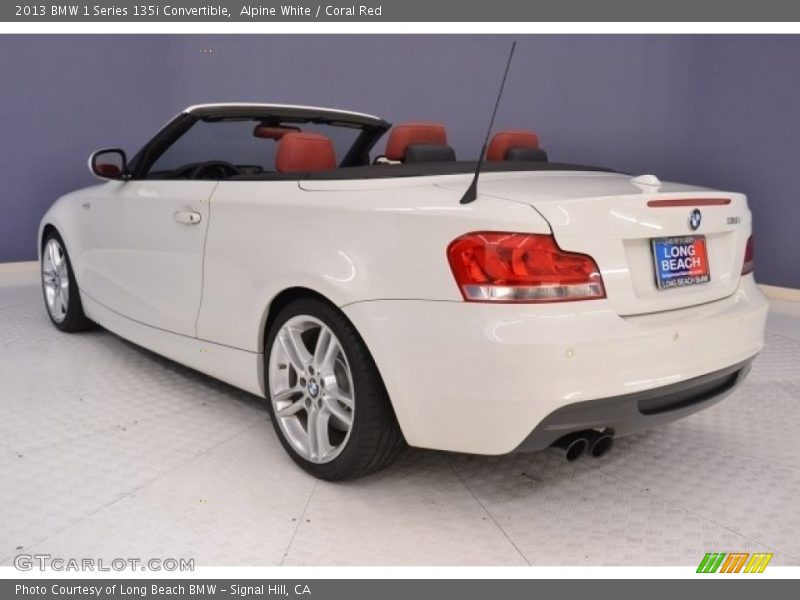 Alpine White / Coral Red 2013 BMW 1 Series 135i Convertible
