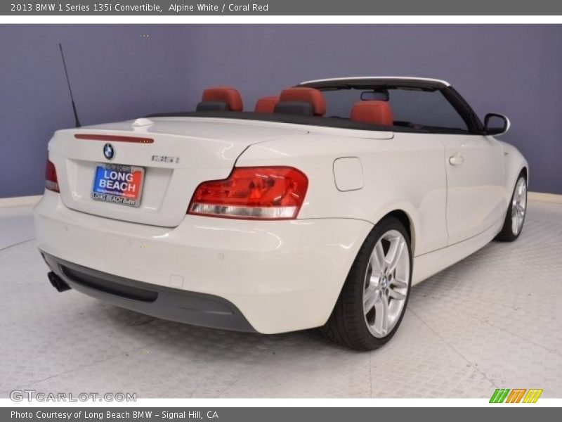 Alpine White / Coral Red 2013 BMW 1 Series 135i Convertible