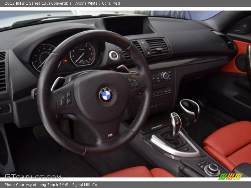 Alpine White / Coral Red 2013 BMW 1 Series 135i Convertible