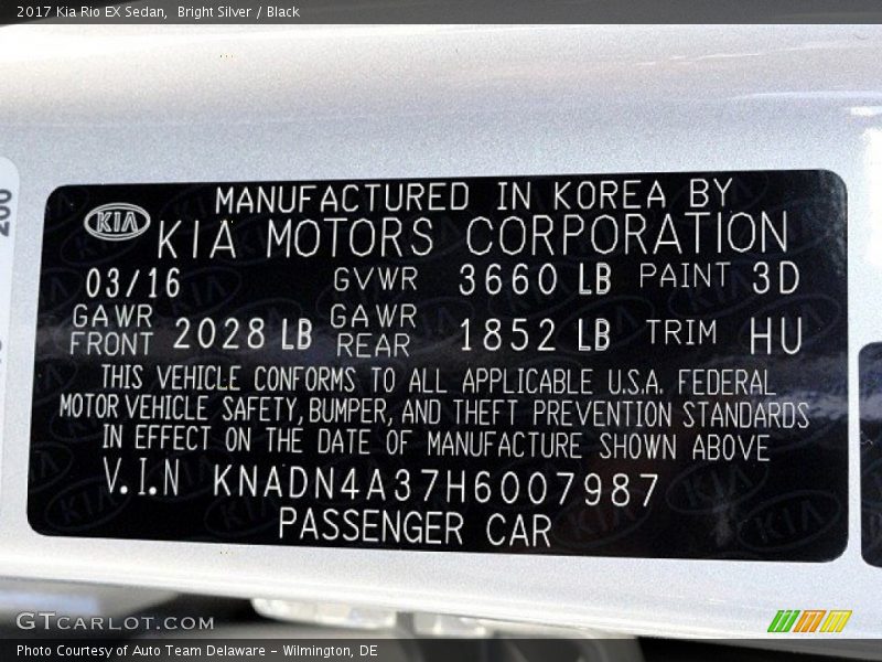 Bright Silver / Black 2017 Kia Rio EX Sedan