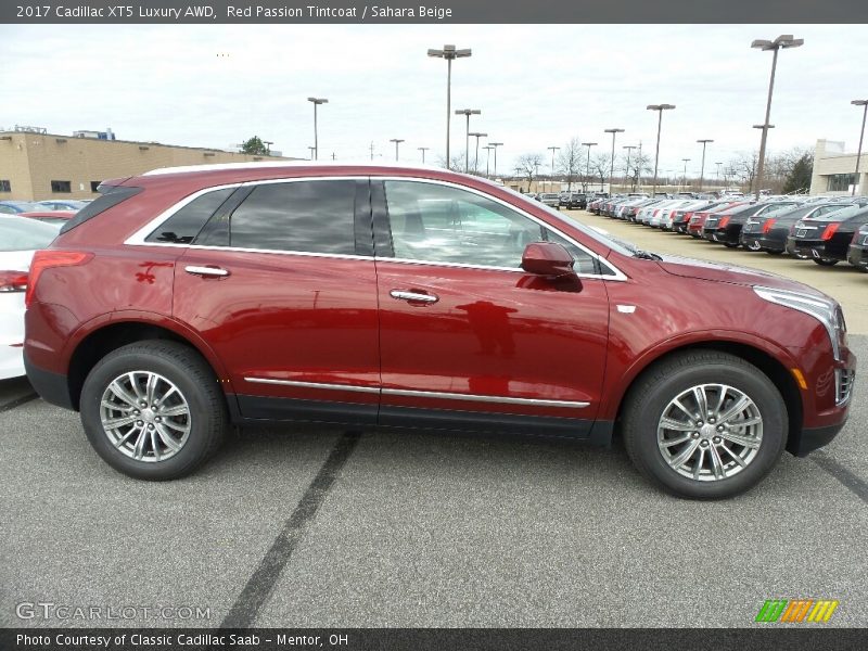Red Passion Tintcoat / Sahara Beige 2017 Cadillac XT5 Luxury AWD