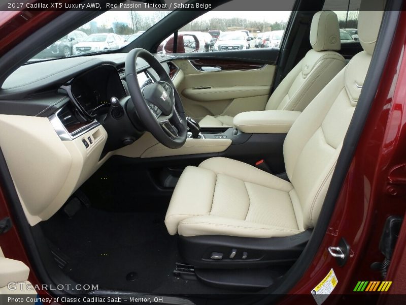 Red Passion Tintcoat / Sahara Beige 2017 Cadillac XT5 Luxury AWD