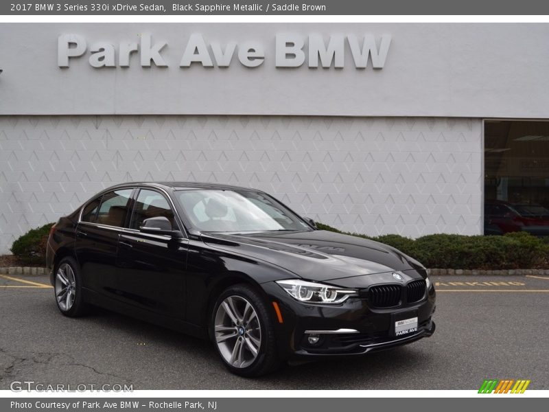 Black Sapphire Metallic / Saddle Brown 2017 BMW 3 Series 330i xDrive Sedan