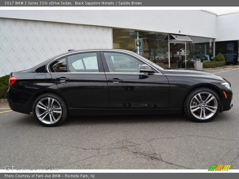 Black Sapphire Metallic / Saddle Brown 2017 BMW 3 Series 330i xDrive Sedan