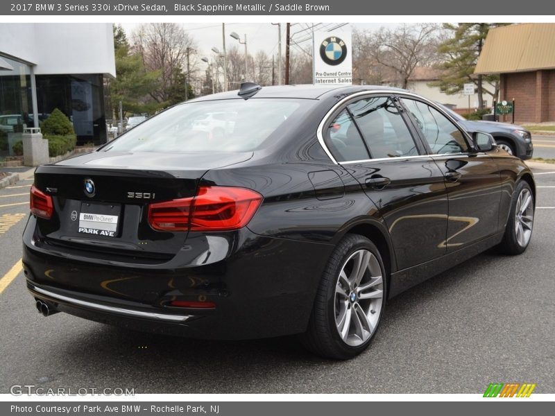 Black Sapphire Metallic / Saddle Brown 2017 BMW 3 Series 330i xDrive Sedan